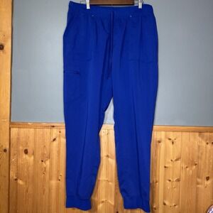 Scrubstar women's 2XL scrub pants Electric blue jogger 4 pocket plus 1 cargo